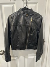 Michael Kors Leather Jacket Womens Size Large