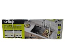 KRAUS Loften 33" Drop-In/Undermount Stainless Steel Kitchen Workstation Sink Acs
