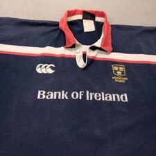 Vintage Munster Rugby Away Jersey 2001 2002 Canterbury Bank Of Ireland Shirt