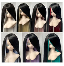 BJD Doll Wig Long Hair Split Bangs Silk Wig for 1/6 1/4 Scale Doll