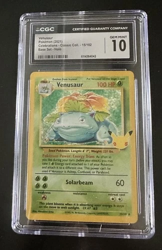 2021 Pokemon Celebrations Classic Coll. 15/102 Venusaur Holo CGC 10 Gem Mint