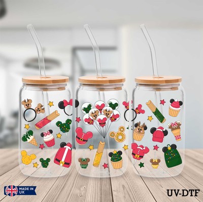 Mickey Mouse UV DTF Aufkleber - 16 Unzen Libbey Dose Glasfolie yd310