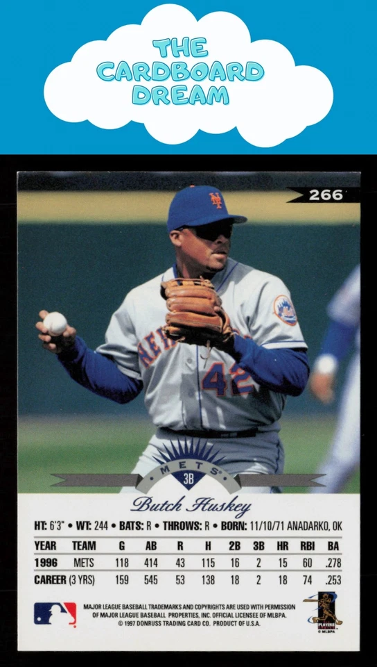 Butch Huskey 1997 Leaf #266 New York Mets Baseball Card - Image 2 of 2