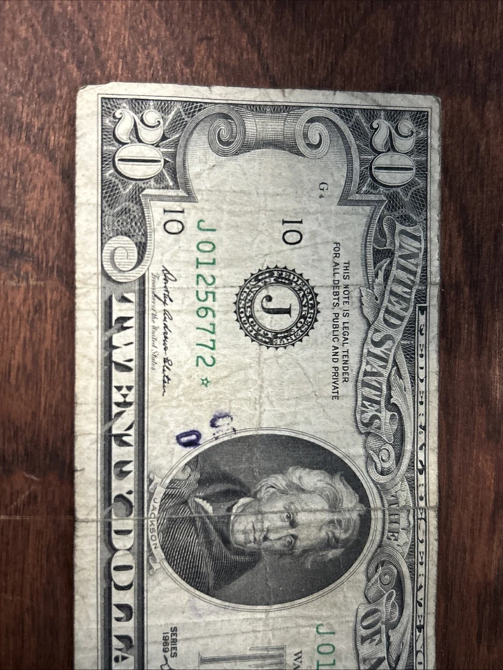 RARE 1969 $20 Kansas City MO Star Federal Reserve Note VINTAGE Mint - Image 2 of 4