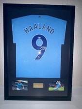 Haaland #9 Signed Football Shirt Framed Display Original - Beckett COA