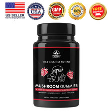 Mushroom Gummies 10 in 1 Extract Blend Brain Focus Memory Support Supplements