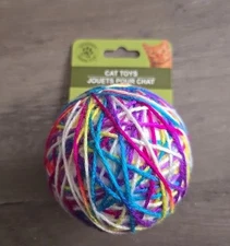 The Greenbrier Kennel Club Yarn Ball Cat Toy Interactive 3.5 In Multicolored