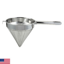 Winco China Cap Strainer, 8-Inch Diameter, Fine Mesh, Medium, Stainless Steel