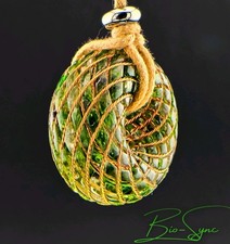 Golden Ratio Torus Vortex Energy Pendant  Emerald Lightbody  Chrome Diopside