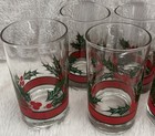 Vintage Libbey Holly & Berries Christmas Drinking/Highball Glasses Set Of 6 — photo 3