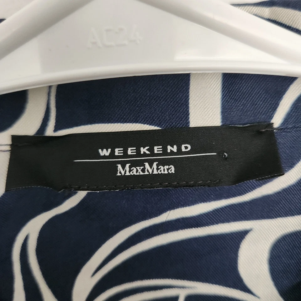 Camisa Weekend Max Mara Babila Silk-Twill Abotonada M Diseñador Tranquila Lujo Foto 3 de 4
