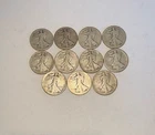 Lot of 11 Walking Liberty Half Dollars 90% Silver 1916-1923 Fair Condition