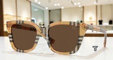 BURBERRY BE4487F 416373 Check Sand Dark Brown 52 mm Women's Sunglasses