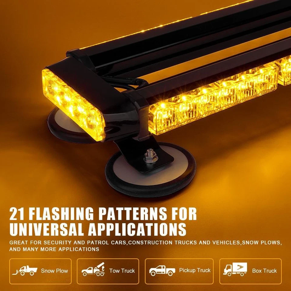 Xprite Pursuit Series 26" 56-LED Amber/White Magnet Mount Light Bar - Imagem 4 de 4