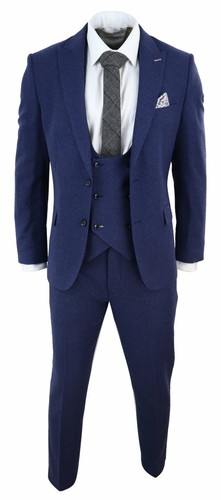 Abito Elegante da Uomo 3 Pezzi Blu con Gilet Doppio Petto | eBay
