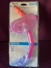 Mask And Snorkel Mini Shark Aqua Swim Child Size 4 Pink Color