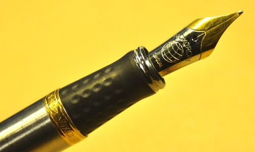 "Inoxcrom" Wall Street Brushed Chrome> Solid Spanish c.1992's Fountain pen - Imagen 16 de 20