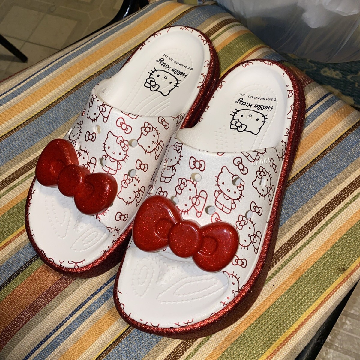 Crocs x Hello Kitty Stomp Slide White Red / Size M4/w6 | eBay