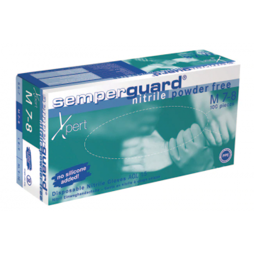 Semperguard Nitrile Xpert Powder Free Protective Gloves PPE Medium (100 ...