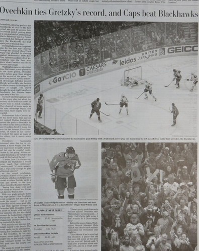 Washington Capitals Hockey ALEX OVECHKIN NHL GOAL RECORD w/ GRETSKY NEWSPAPER - Picture 3 of 6