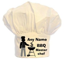 PERSONALISED BBQ MASTERCHEF CHEFS HAT 100% POLYESTER BIRTHDAY CHRISTMAS