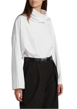 NWT $1050 The Row Gasly Cotton Poplin Top in Optic White sz XS