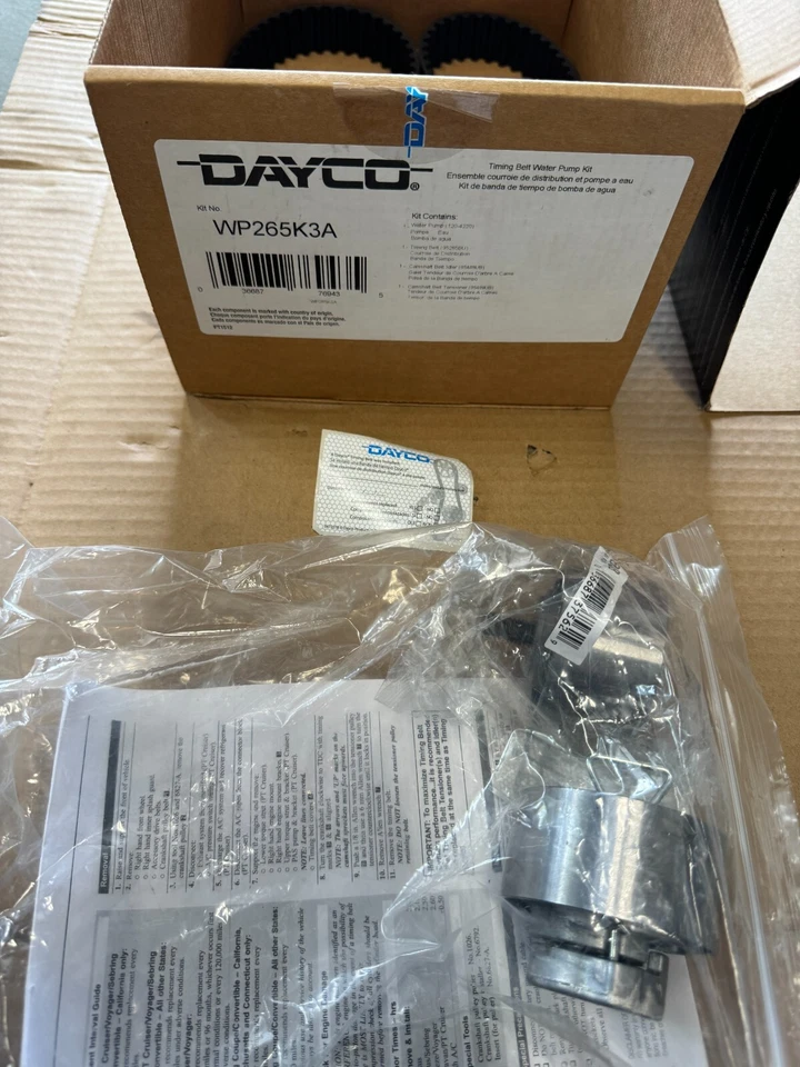 Brand New Chrysler Dodge Engine Timing Belt Kit with Water Pump Dayco WP265K3A - Image 2 of 3
