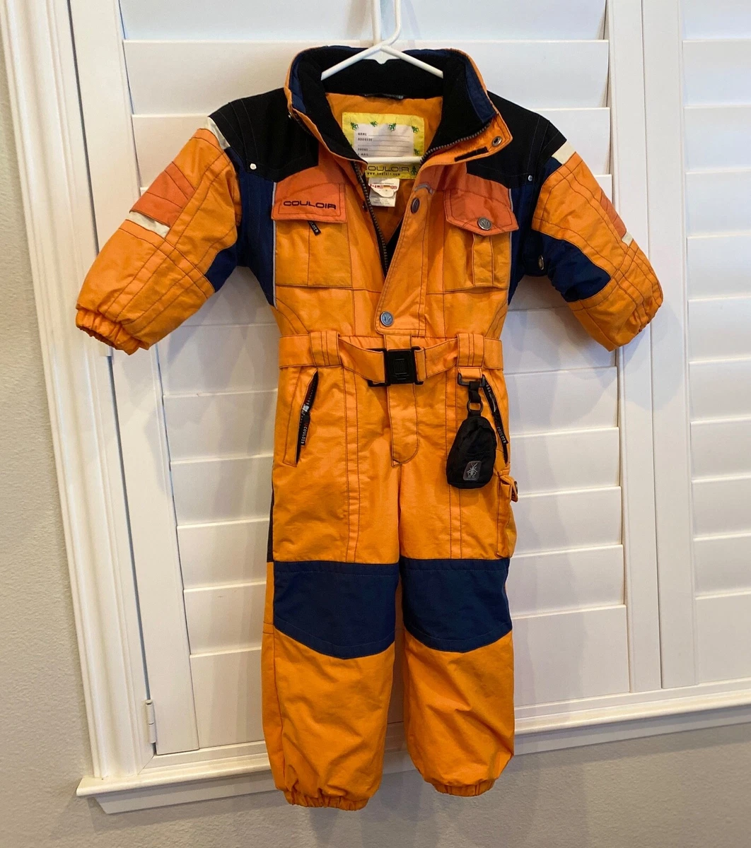 Couloir Unisex Kids Orange Black Blue Hooded Ski Snow Suit Snow Board Size 2