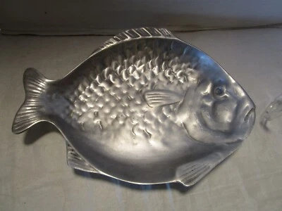 Vintage Arthur Court Aluminum Fish Platter Tray 1970’s 13.75” wide - Image 1 of 4