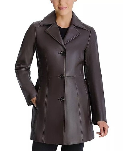 Anne Klein Petite Button Down Leather 