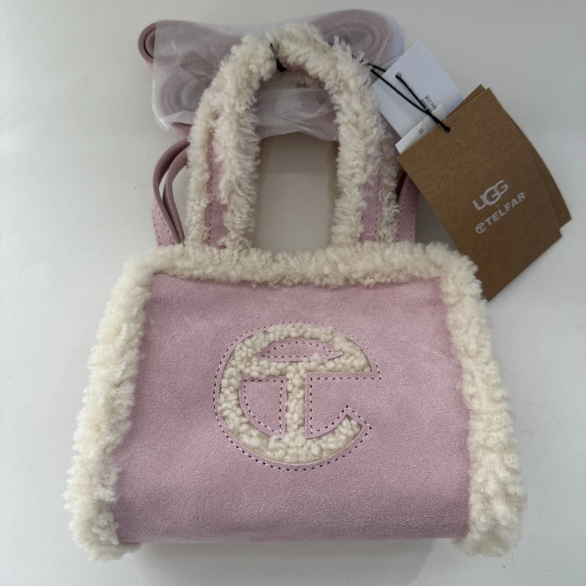 UGG X Telfar Shopper Small Bag Pink with Dust Bag