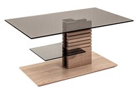 Vierhaus 5655 Couchtisch Mit Glasplatten Wildeiche Teilmassiv HöHenverstellbar