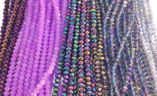 Purple Lavender Magenta Chinese Crystal Rondelle Rondell 6x4mm 2 Strands
