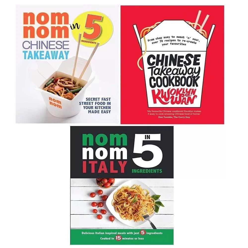 Nom Nom Chinese Takeaway Cookbook, Nom Nom Italy In 5 Ingredients 3 Books Set