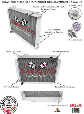 SubZero Champion 3 Row All Aluminum Radiator for 1981 - 1986 Jeep CJ7 #CC58