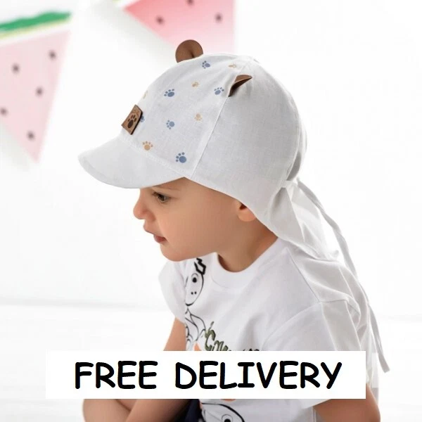 Baby boy sun hat with neck protection hotsell