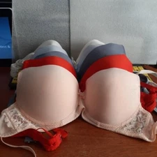 NEW ! Mamia Women Full Cup Push Up Lace Bra Size 38 C Set 5