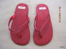 Gymboree Flag Girl Red Glitter Flip Flop Slides Shoes 13