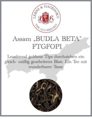 Assam Tee Blatt FTGFOP1 Typ Budla Beta 2 kg goldene Tips malzig würzig  