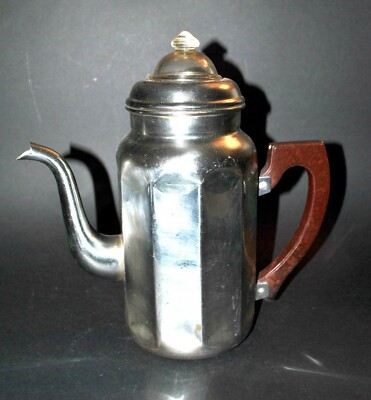 Vintage Perkolator Kaffeemaschine Kupfer verchromt ADB Bakelit Griff 1950 FRANKREICH