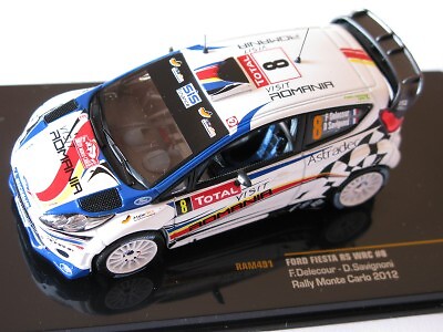 IXO RAM491 1:43 Ford Fiesta RS WRC - 2012 Rally Monte Carlo - #8 F. Delecour