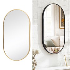 Pill Shape Wall Mirror Beauty Salon Vanity Framed Mirror Bathroom Entryway Decor