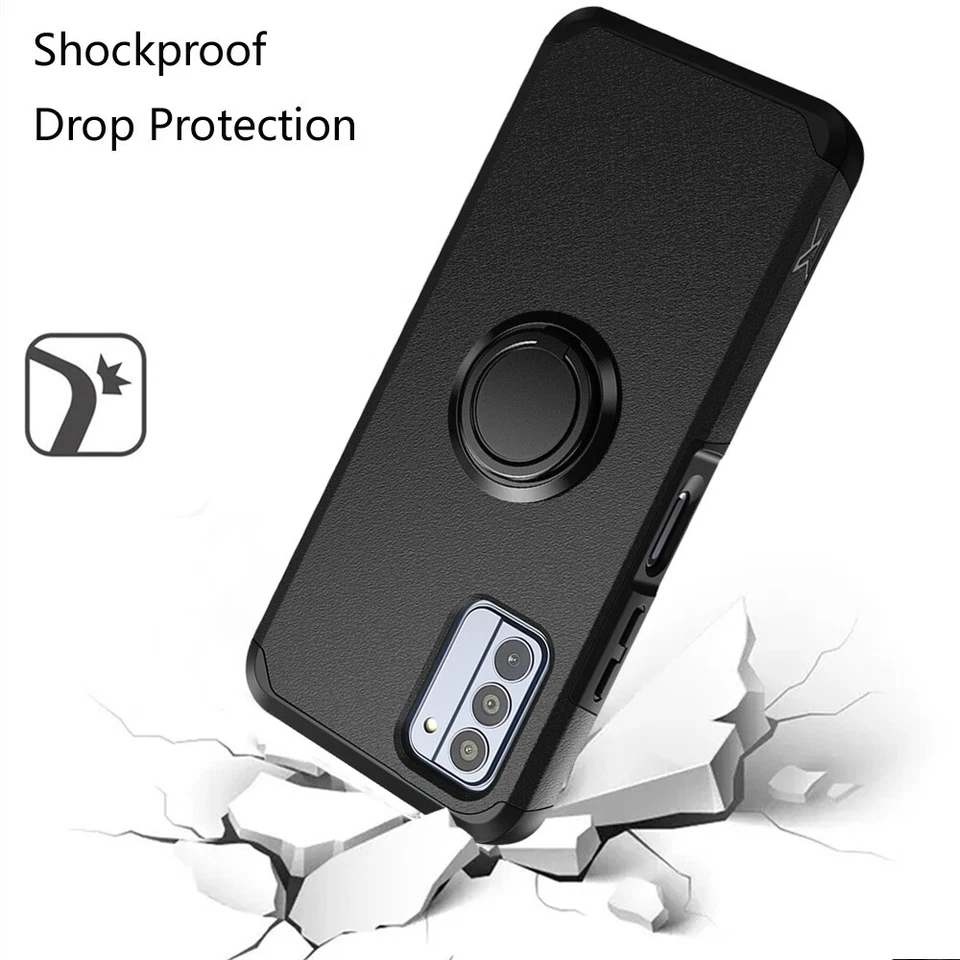 For Nokia G310 5G Ring Stand Rotating Tough Strong ShockProof Hybrid Case Cover - Image 3 of 4