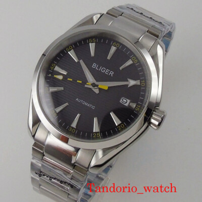 Bliger 40mm NH35A Automatic Watch Men Sapphire Crystal Date Stainless Stee Band