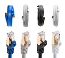Cat7 S/FTP Ethernet Patch Cord Copper LAN Network Wire 50FT-200FT Multi LOT