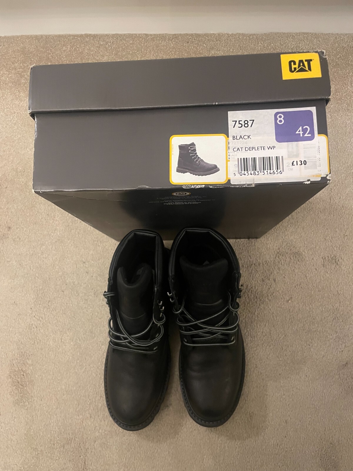 CAT CATERPILLAR Deplete Mens size 8 (42) Waterproof Leather Ankle Shoes