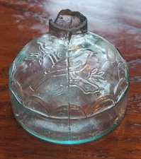 1800's Aqua BIRD ON BRANCH IGLOO/TURTLE INK