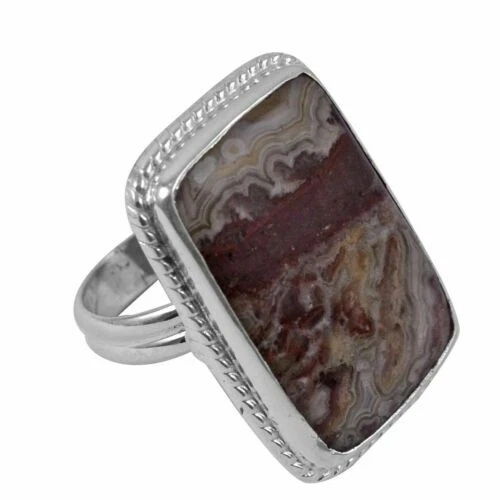Anelli di lusso con gemme in argento sterling pietra principale agata