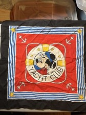 Vintage Disney's Mickey Mouse Yacht Club Bandana Scarf Wall Hanging Mat Made USA