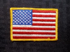 USA FLAG with yellow trim Vintage Patch 2.5x3...